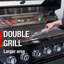 Barbecue en acier inoxydable de 46 pouces à 4 brûleurs 72000 avec refroidisseur à vin, réfrigérateur compact, brûleur latéral, refroidisseur extérieur à double doublure, ensemble, roulettes pour la stabilité