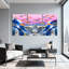 «Abstract Ocean Wave», poisson et coquille, ensemble de 3 reproductions d'art sur toile tendue sur toile-1094874878