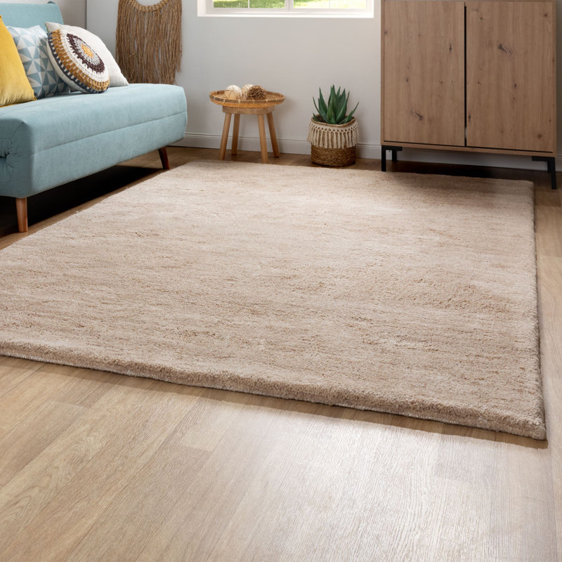 Eloi Wool Hand Knotted Area Rug, Sand, Rectangle 170 x 240cm