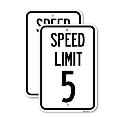 Speed Limit 5 Mph Aluminum Sign