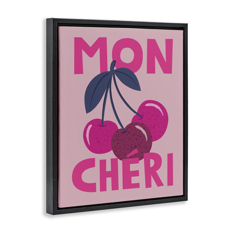 «Mon Cheri Fruits», art mural encadré par Lisa Perry White, Cadre flottant noir de jais, H 31 po x l 25 po