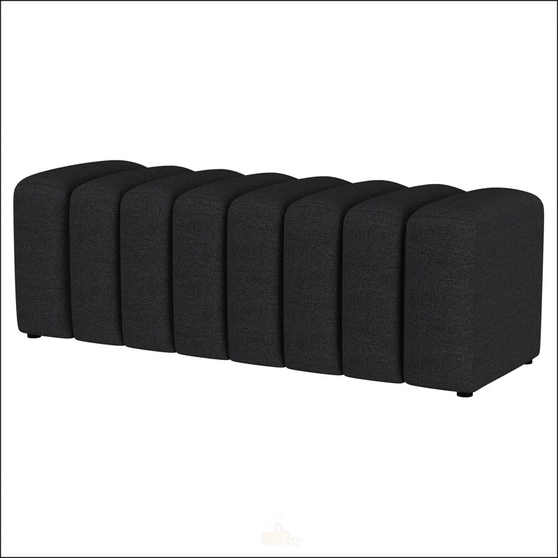 Banc d'appoint rembourré en tissu Delsur, parfait pour les sièges contemporains et élégants, Gris anthracite
