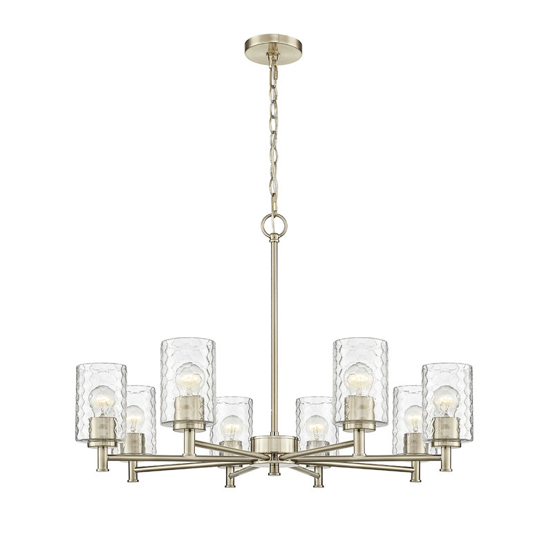 Lustre classique / traditionnel à 8 lumières, Or moderne