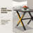 Square Patio Coffee Table, Outdoor Side Table with Wood Grain Top