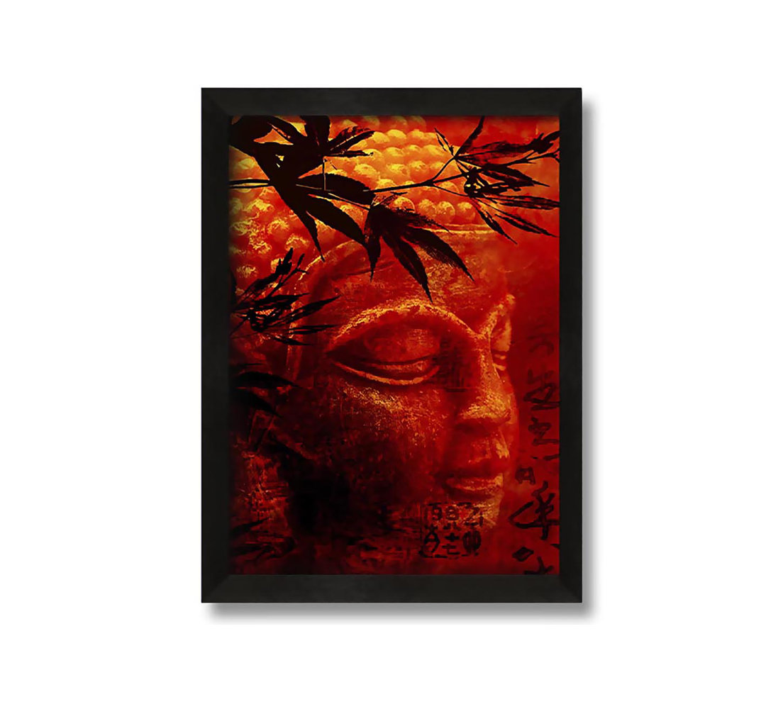 Gerahmtes Leinwandbild Bamboo Buddha Burnt in Orange