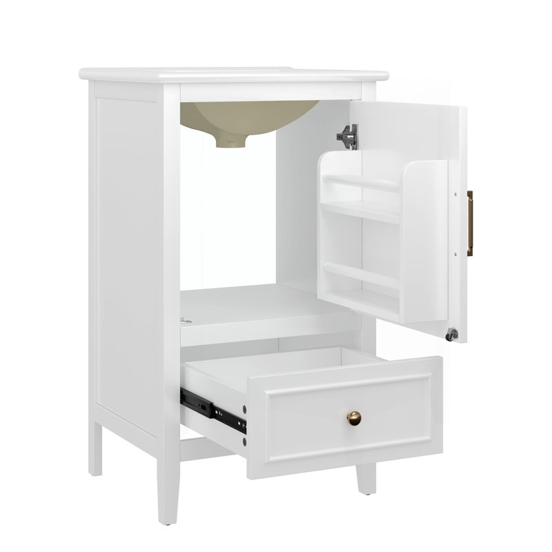 Meuble-lavabo de 20 po avec lavabo, Blanc