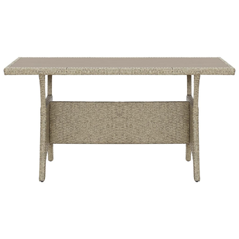 Evanston Rectangular Wicker Outdoor Dining Table, Grey, 70cm L x 66cm W x 66cm H