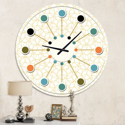 Horloge murale abstraite géométrique Mid-Century