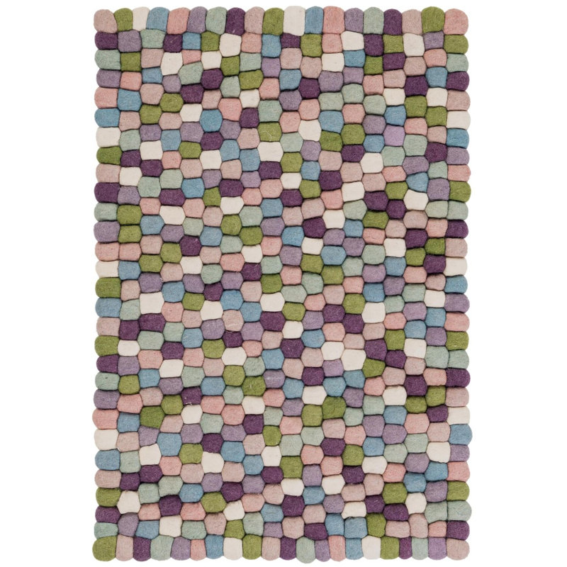 Tapis contemporain de couleur rose et mauve Rosston, Rectangle 2 pi x 3 pi 1 po