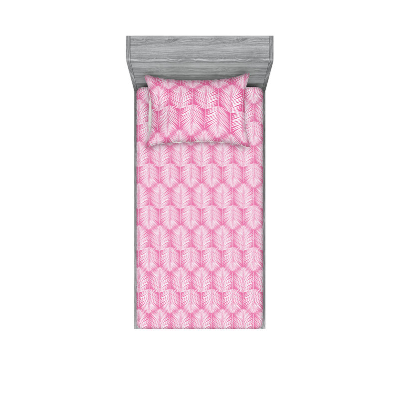 Microfiber Floral Sheet Set, Pink, Twin Sheet Set + 1 Pillowcase