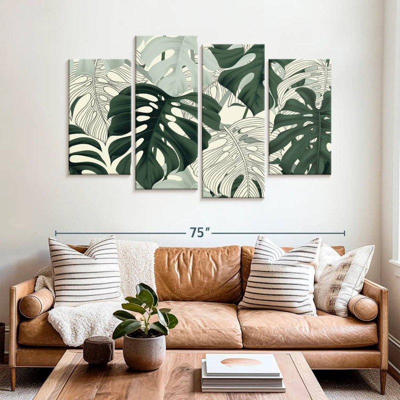 Feuilles Harnek Jungle Monstera, H 42 po x l 68 po