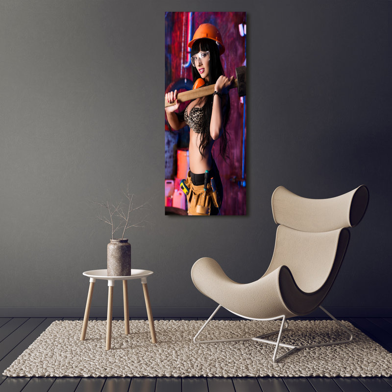 Female Worker - Wrapped Canvas Print