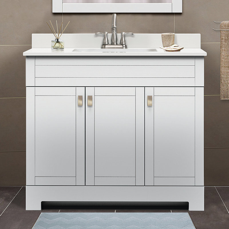 Ensemble de meuble-lavabo simple Layliah, Blanc