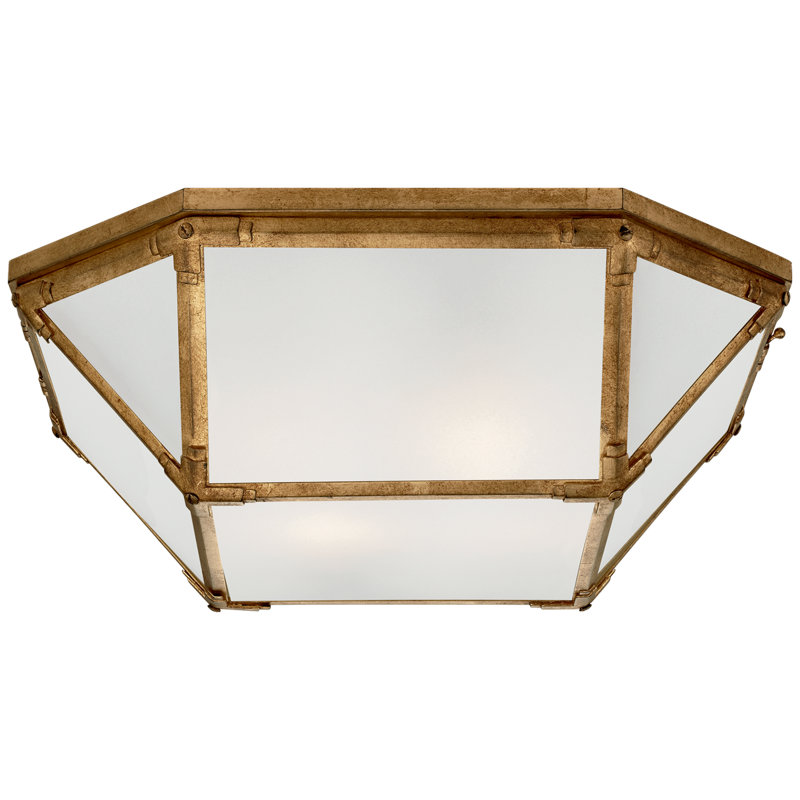 Suzanne Kasler Morris Large Flush Mount, Gilded Iron, Frosted