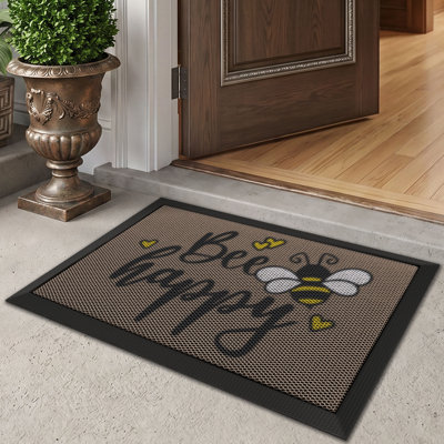 LUMI Welcome Non-Slip Durable Rubber Low Profile Easy Clean Outdoor Doormat