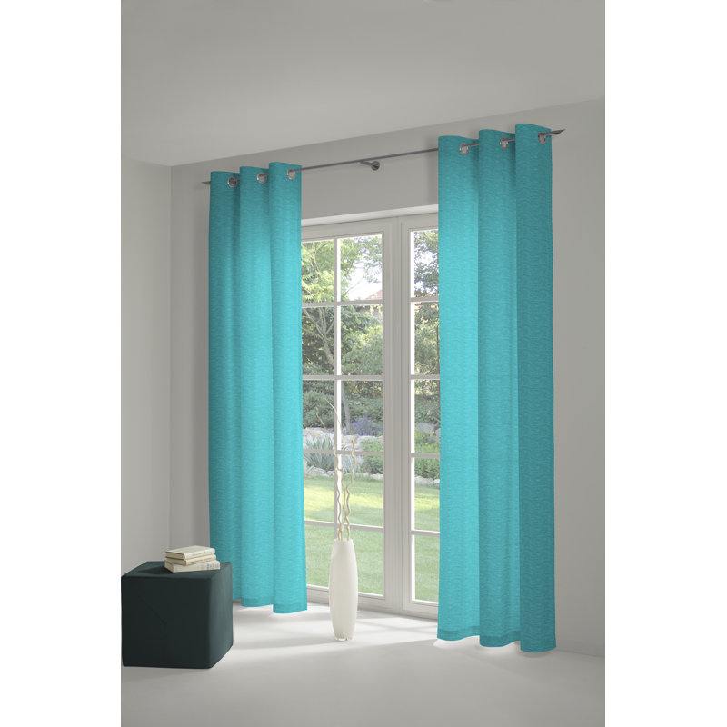 Breedlove Eyelet Room Darkening Single Curtain, 270cm Width x 245cm Drop, Turquoise