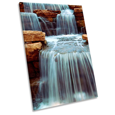 X0245 Waterfall Rocks Landscape - Wrapped Canvas Print