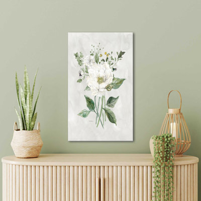 "White Farmhouse Botanical II" by Carol Robinson Print on Canvas