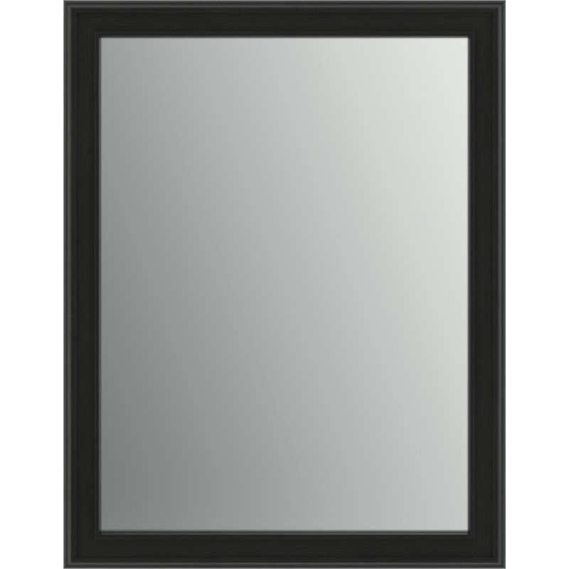 Miroir de salle de bain traditionnel, Noir, H 32,64 po x l 23,03 po x P 2,28 po