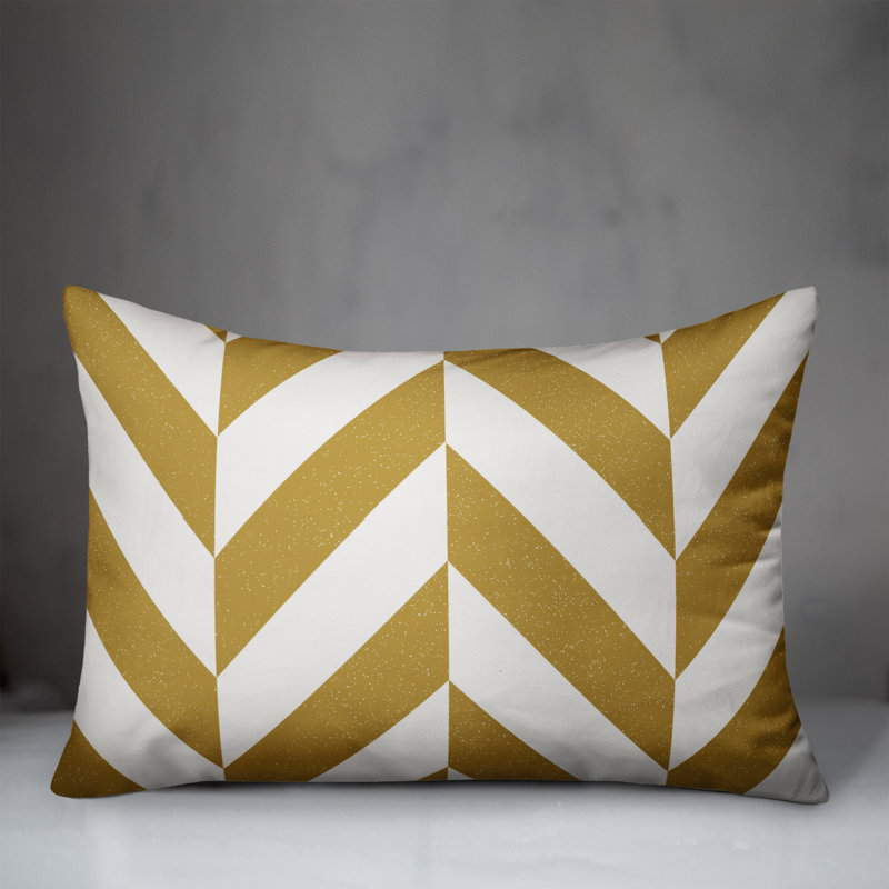 Chevron Outdoor Throw Pillow, Yellow