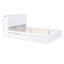 Lit plateforme blanc avec tablettes coulissantes et lit gigogne simple-855781386