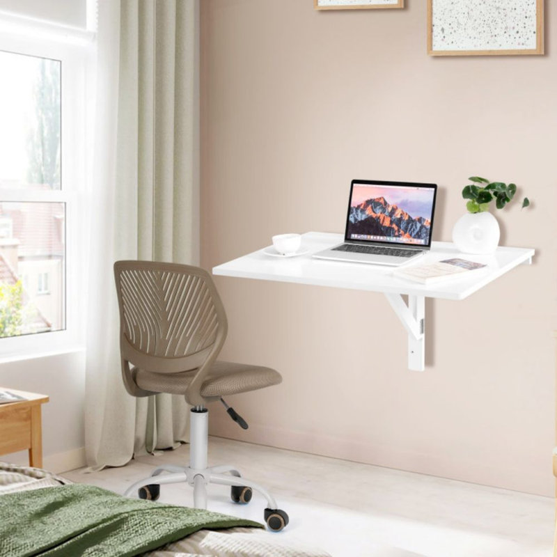 Table pliante murale Arinze Space Saver, Blanc
