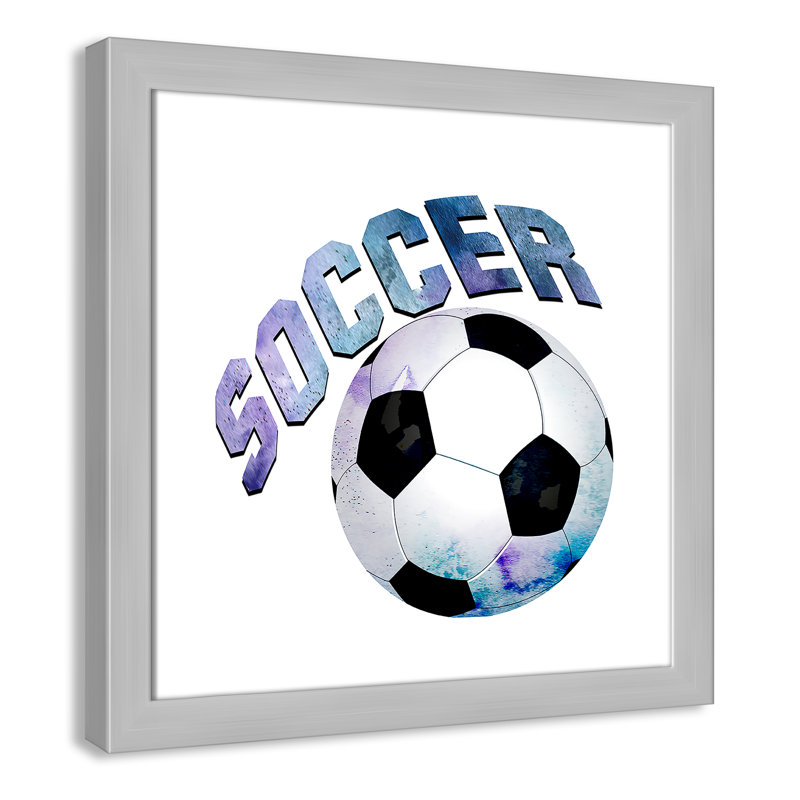 Fille de football 1, H 18 po x l 18 po x P 0,63 po, Encadré plat argent