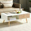 Table basse rectangulaire avec pieds solides, tiroir coulissant pour le rangement, table moderne pour le salon-2122747977