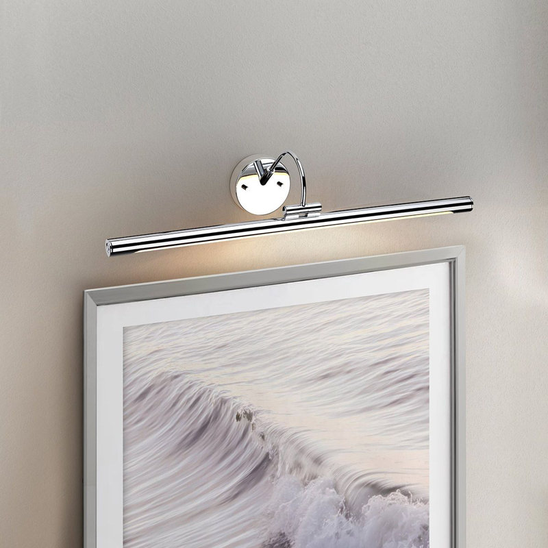 Alton 1 -Light Hardwired Dimmable LED Wall Mounted Picture Light, 14.9cm H x 67.4cm W x 20.5cm D, Polished Chrome