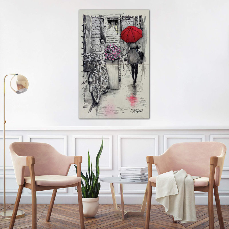 Amsterdam Walk by Loui Jover - Wrapped Canvas Painting, 101.6 cm H x 66.04 cm W x 3.175 cm D
