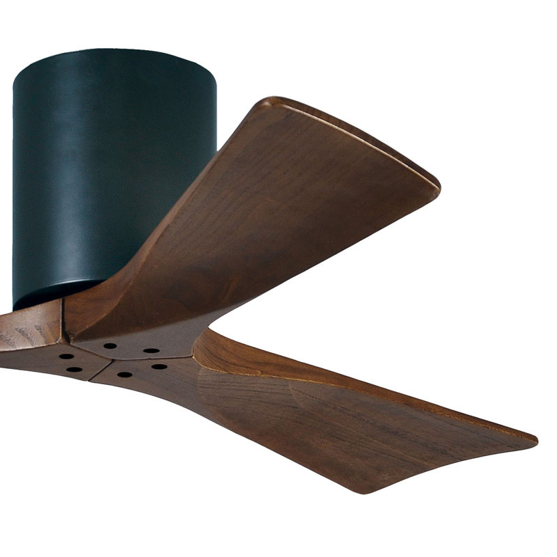 Ventilateur de plafond à 3 pales Olivier, Noir mat, Ton noyer, 42"