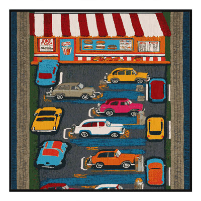 Machine Washable Transportation Black Area Rug