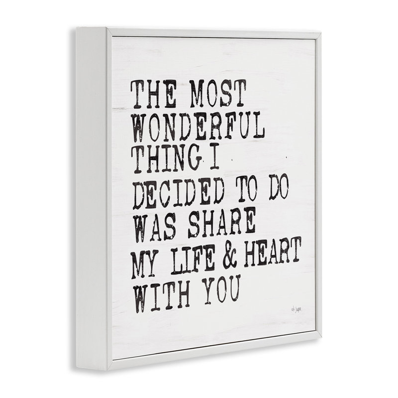 «Partagez mon cœur», estampe numérique inspirante par JAXN BLVD, H 24 po x l 24 po, Giclée encadrée blanc bord de mer