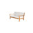 Outdoor Solid Teak Wood 2-Person Sofa with Cushions