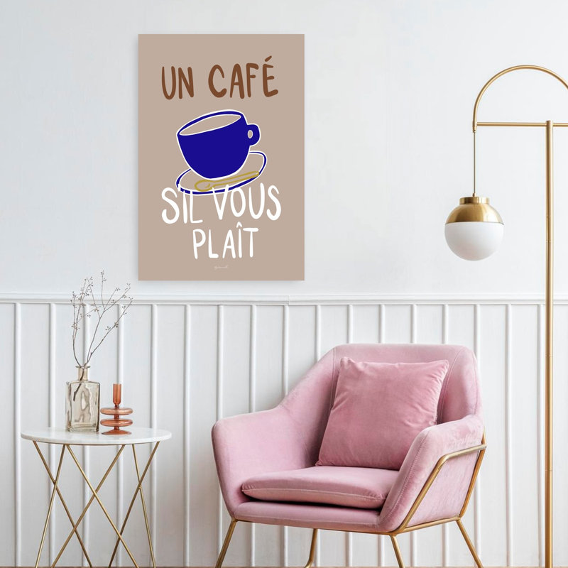 French Coffee Veuillez architecture, art mural, H 24 po x l 16 po