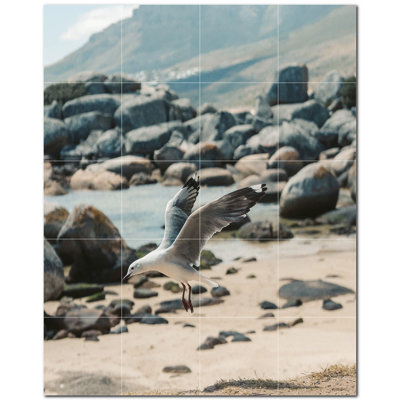 Bird Photo 4.25'' x 4.25'' Satin Ceramic Decorative Mural