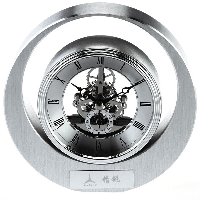 Horloge de table analogique en argent