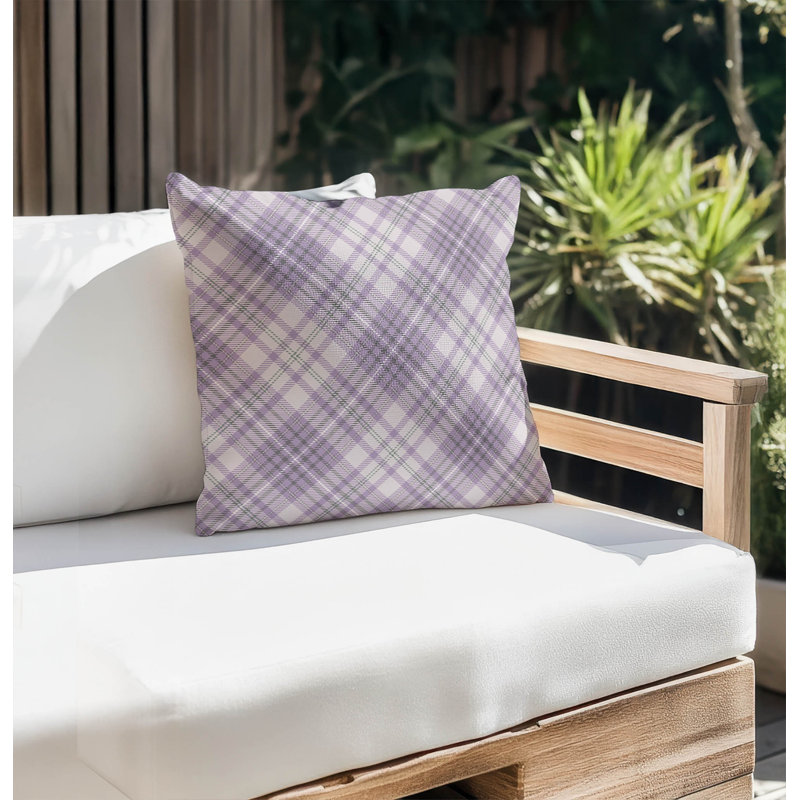 Coussin extérieur Christopher's, H 18 po x l 18 po, Purple Plaid 3