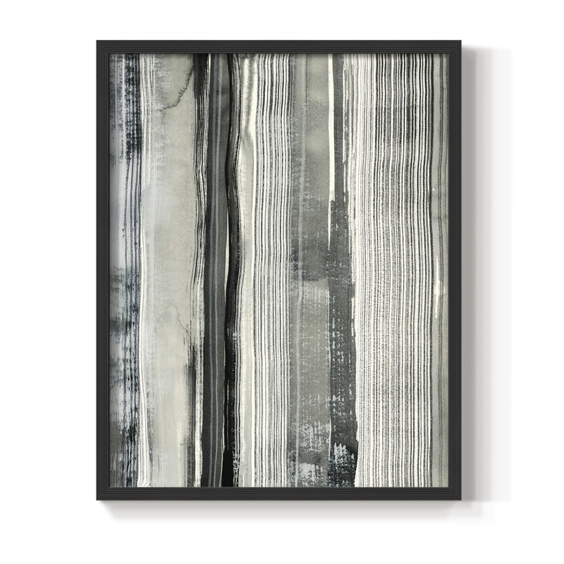 Impression encadrée «Differing Parallels II» - bois massif, Noir, H 20 po x l 16 po