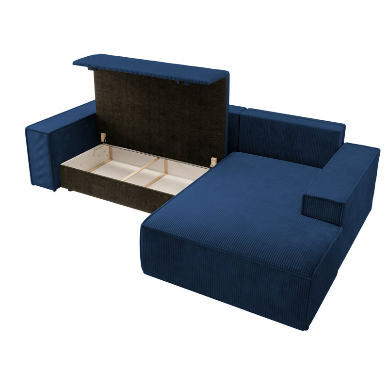 Chadman Sofa & Chaise, Navy Blue, Right Hand Facing