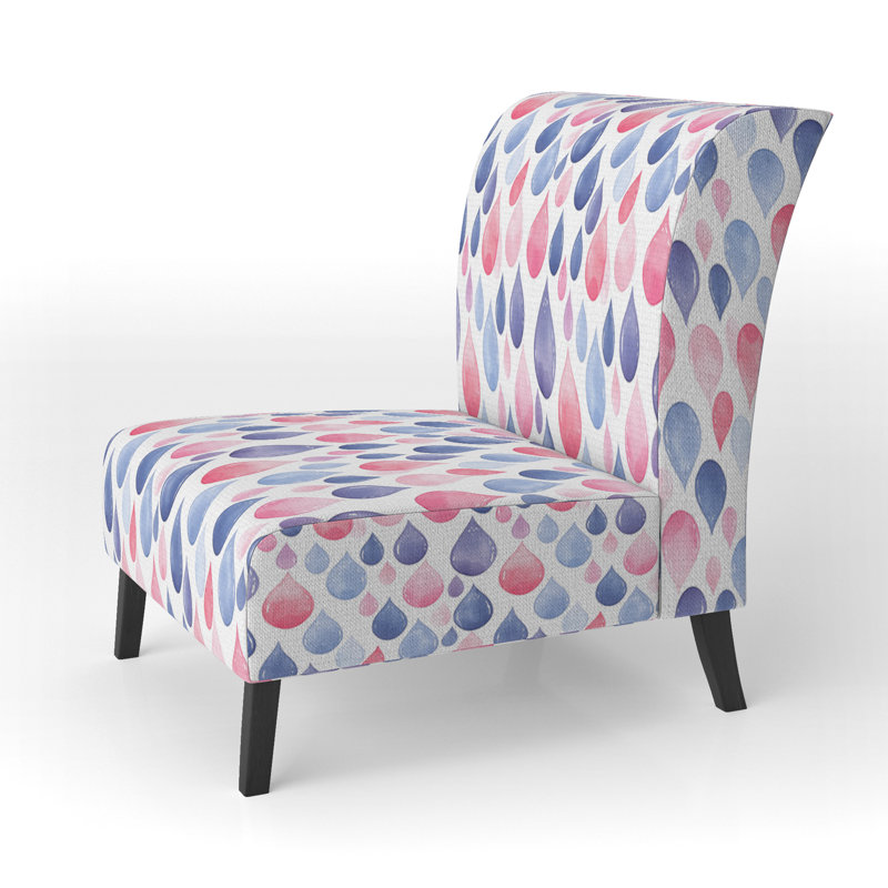Fauteuil de chambre bleu et rouge Paisley, Pantoufle sans accoudoirs