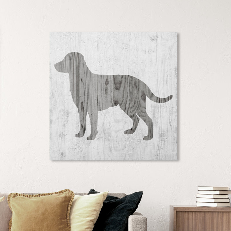 « rustique dog love », impression sur toile tendue, H 24 po x l 24 po x P 1,5 po
