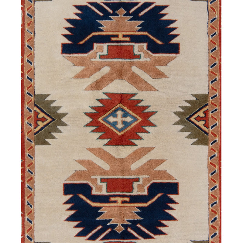 Tapis turc en laine noué à la main de couleurs douces, entièrement naturel