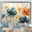 «Teal Orange Petal Mosaics I», art mural abstrait botanique pour le salon-92482253-113328815-133090299