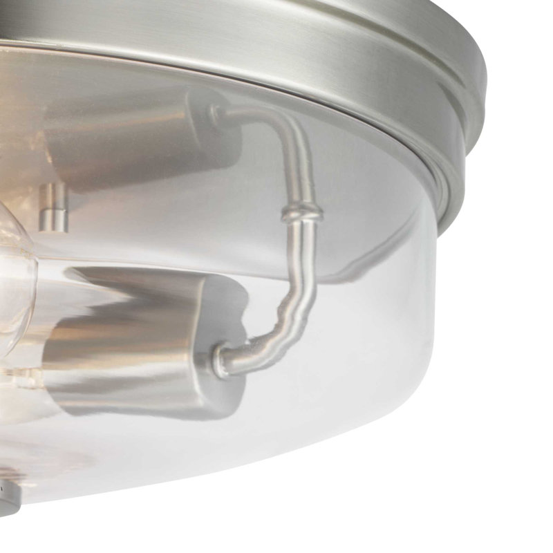 Plafonnier encastré 2 lumières 13,63 po Alrich, Nickel brossé