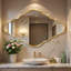Miroir d'appoint mural irrégulier en métal asymétrique pour salle de bain-595924969-595924970
