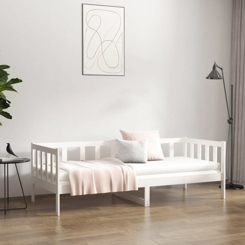 Day Bed Solid Wood Pine, White, 85.5 x 203.5cm