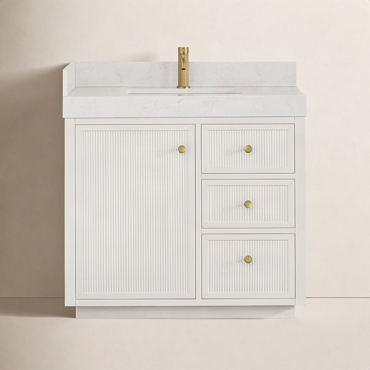 Thea 36" Single Bathroom Vanity, White