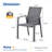 Set Of 4 Aluminum Patio Dining Chairs, 22.44 Inches Width Fully Assembled Stackable Gray Outdoor Chairs
