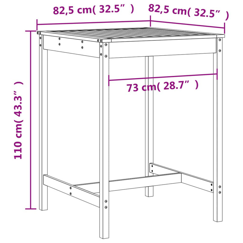 Avionne Brayden Studio Bar Set with Wood Frame and Solid Wood Outer Material, Grey